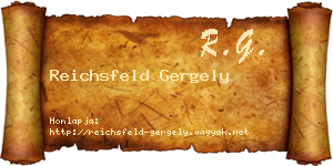 Reichsfeld Gergely névjegykártya